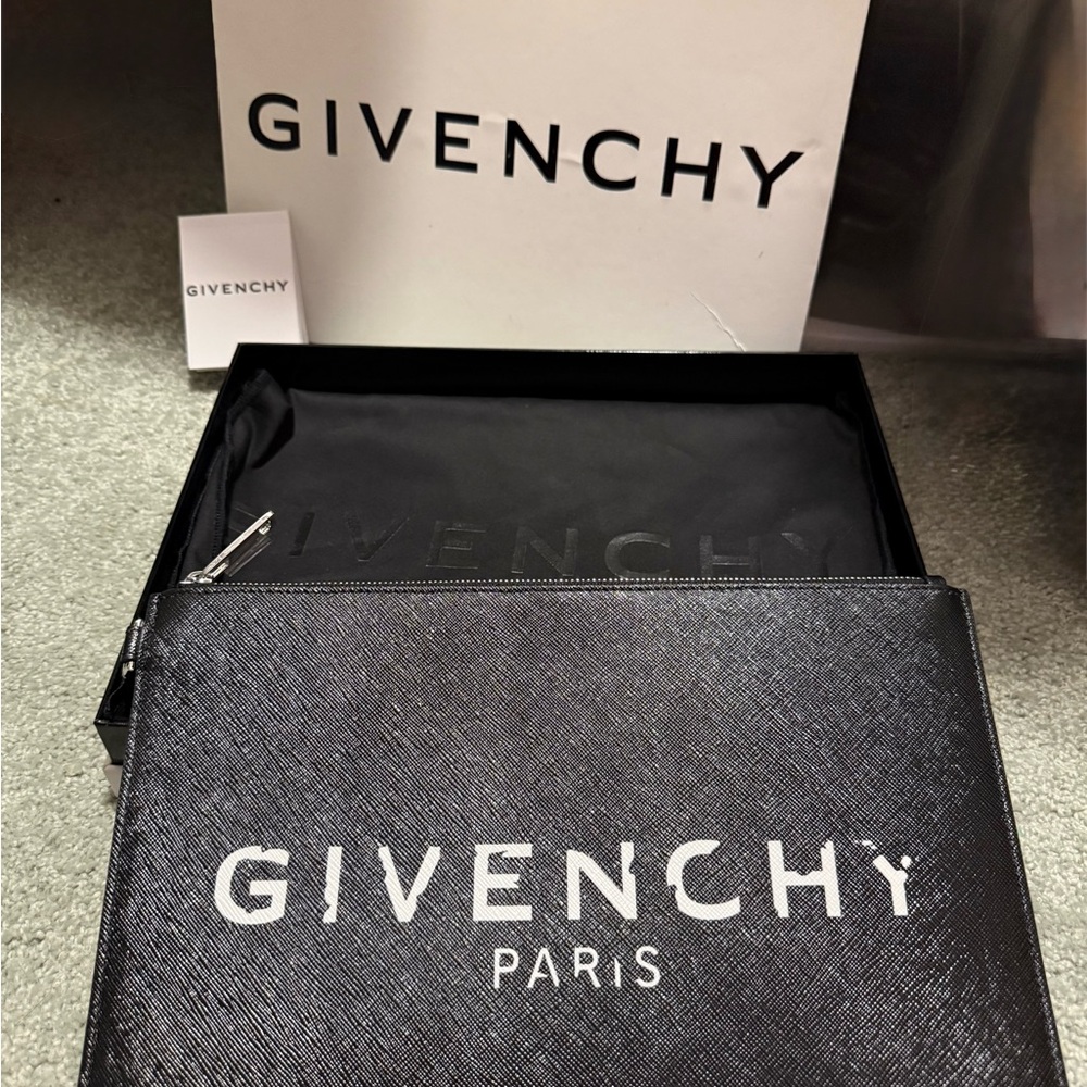 Givenchy Black and White Logo Pouch